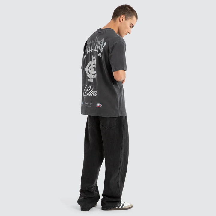 NXP x AFL Carlton Blues Vintage Goth Tee Pigment Asphalt