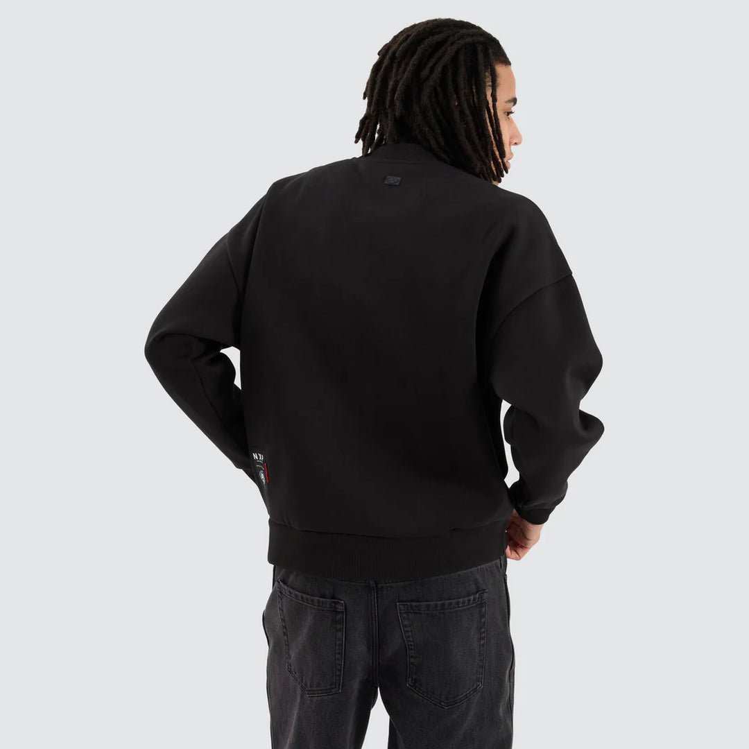 NXP x AFL Collingwood Magpies Box Fit Sweater - Jet Black, MENS KNITS & SWEATERS, NENA PASADENA, Elwood 101