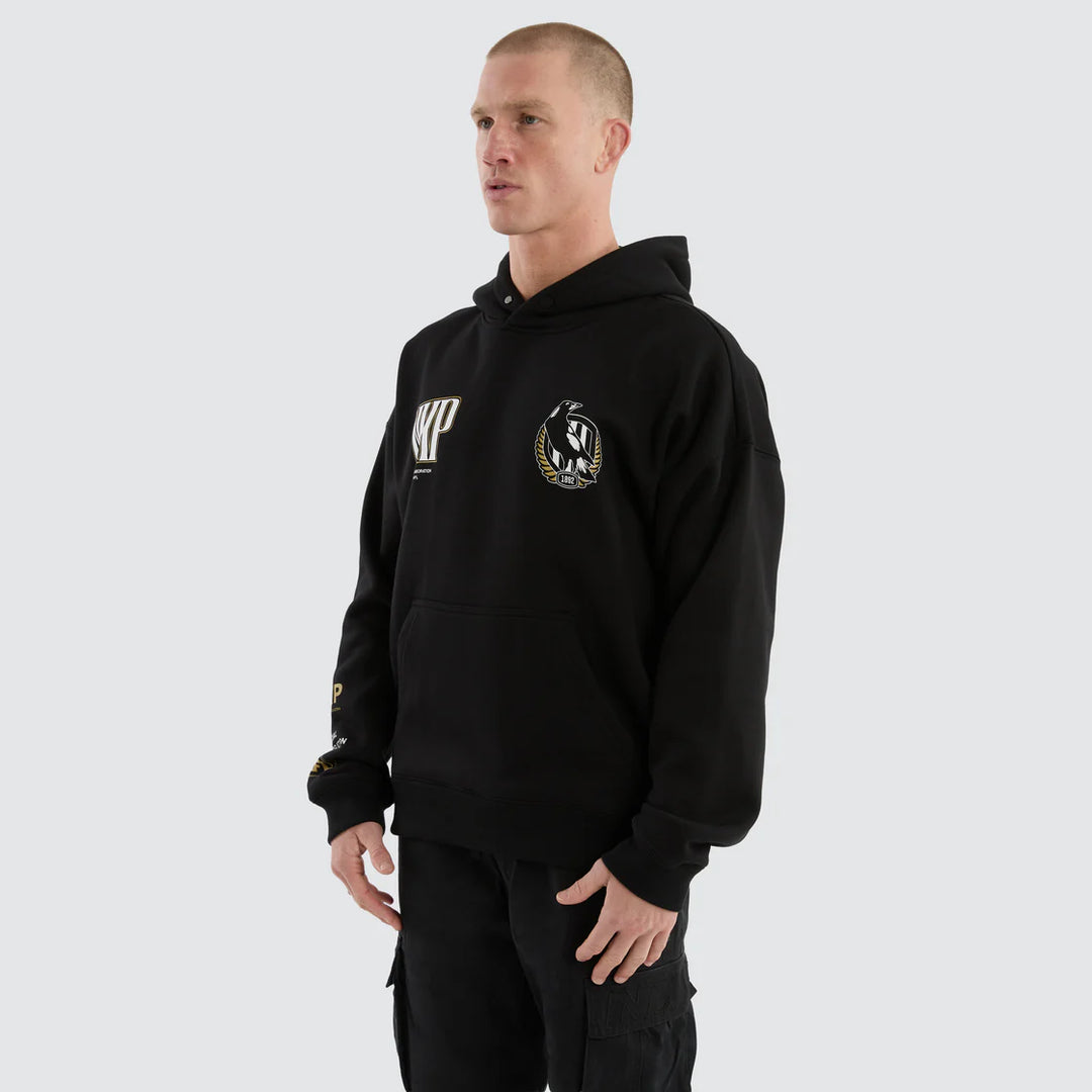 NXP x AFL Collingwood Magpies Fighter Hoodie Jet Black, MENS HOODIES, NENA PASADENA, Elwood 101