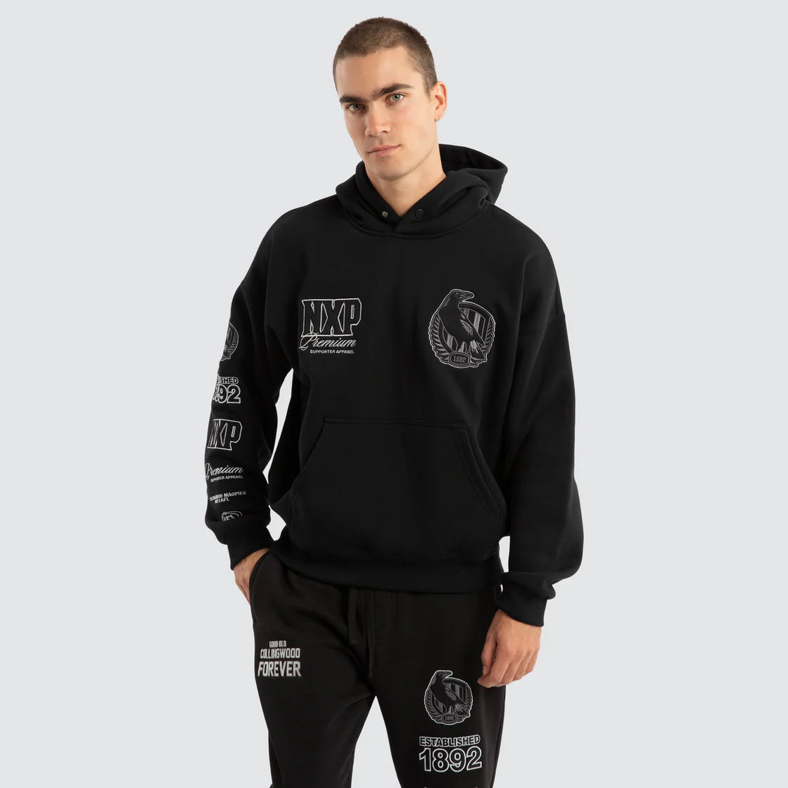 NXP x AFL Collingwood Magpies Mono Hoodie - Jet Black – Elwood 101