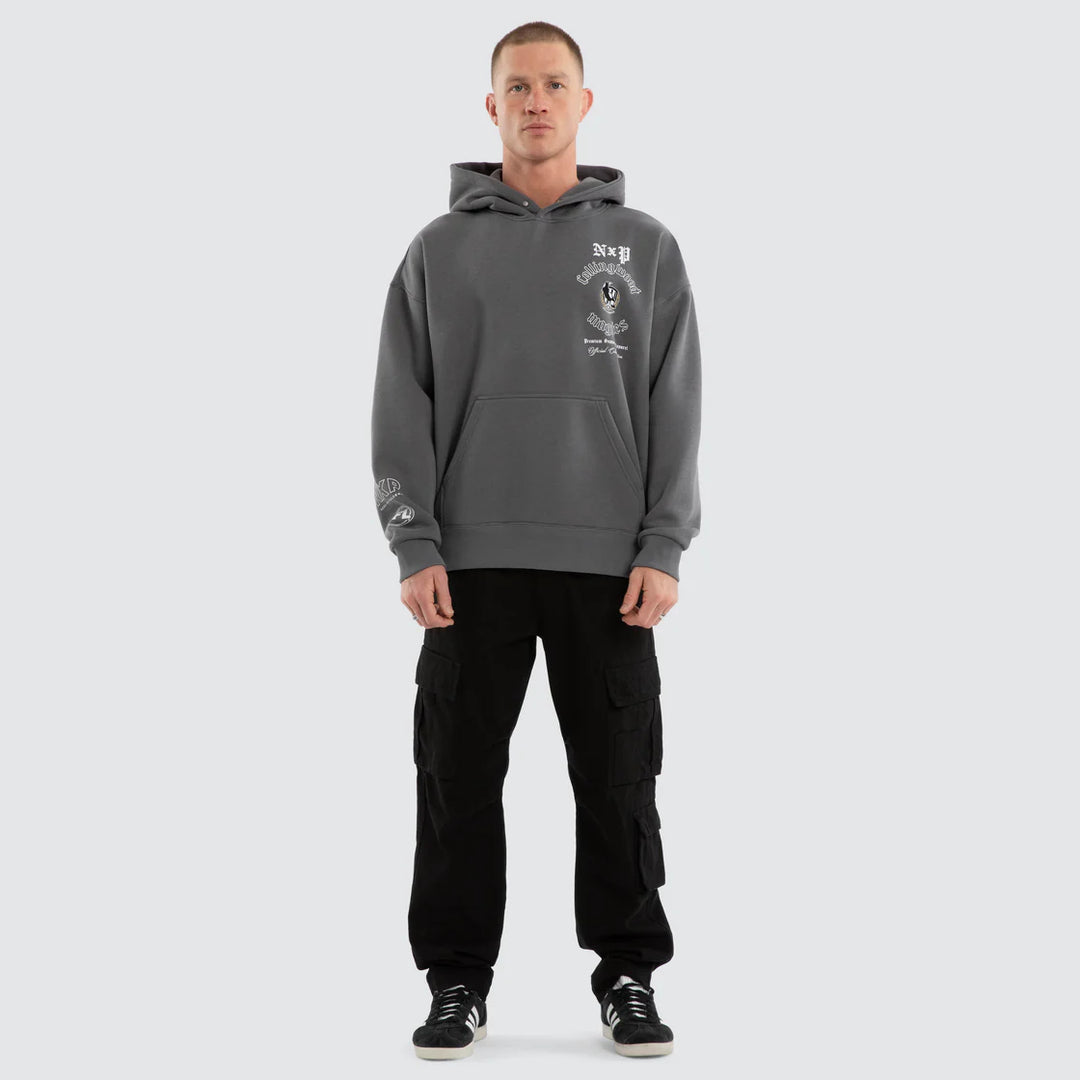 NXP x AFL Collingwood Magpies Tag Box Fit Hoodie in Charcoal