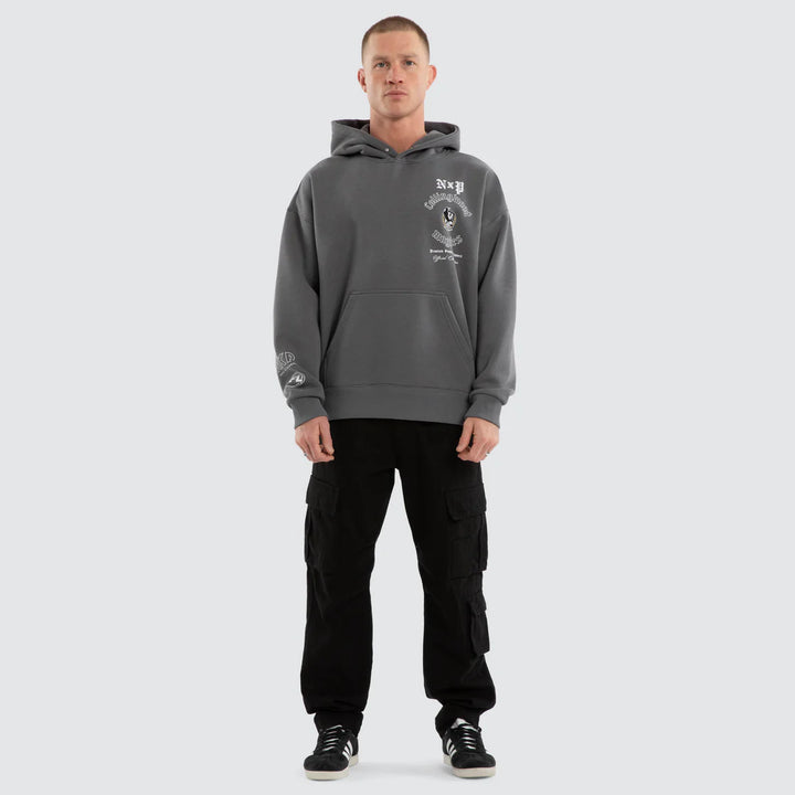 NXP x AFL Collingwood Magpies Tag Box Fit Hoodie in Charcoal