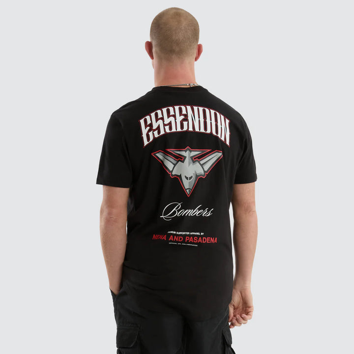 NXP x AFL Essendon Bombers Legend Tee Jet Black, MENS TEE SHIRTS, NENA PASADENA, Elwood 101