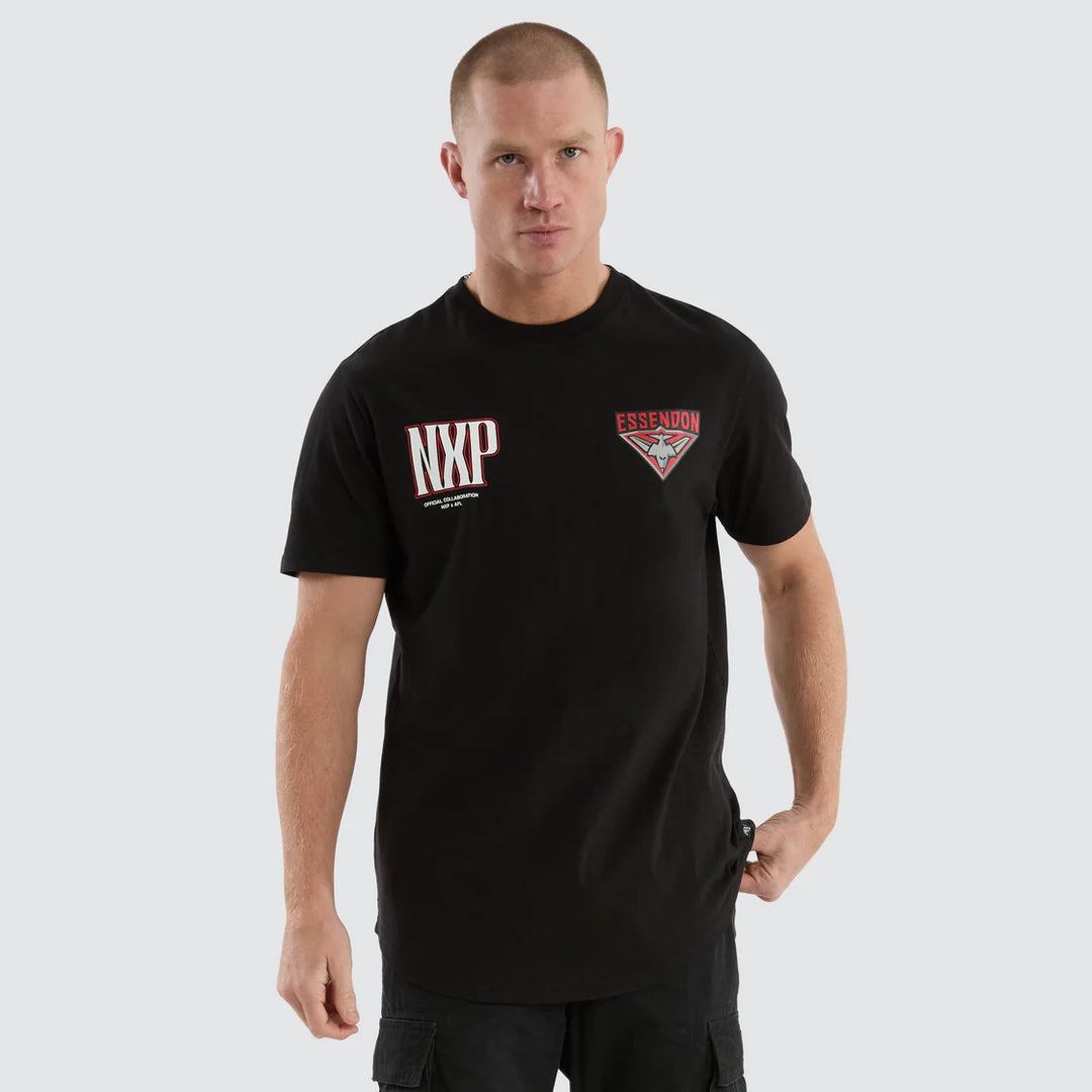 NXP x AFL Essendon Bombers Legend Tee Jet Black, MENS TEE SHIRTS, NENA PASADENA, Elwood 101