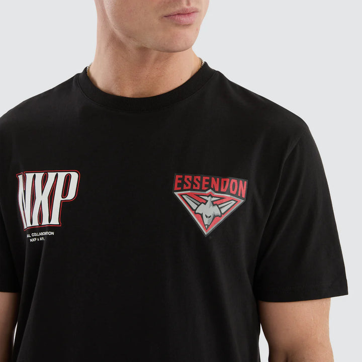 NXP x AFL Essendon Bombers Legend Tee Jet Black, MENS TEE SHIRTS, NENA PASADENA, Elwood 101