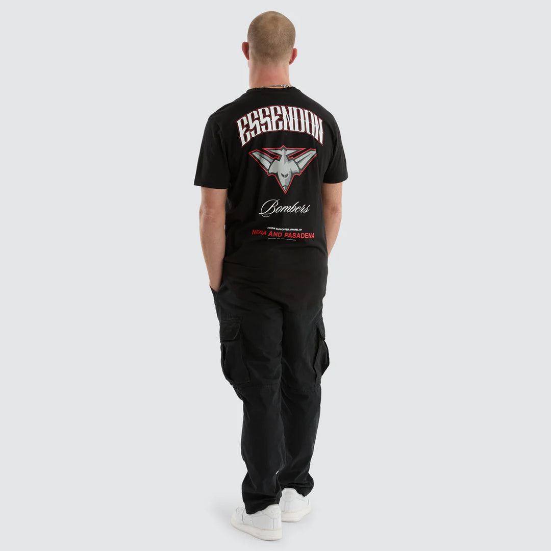 NXP x AFL Essendon Bombers Legend Tee Jet Black, MENS TEE SHIRTS, NENA PASADENA, Elwood 101