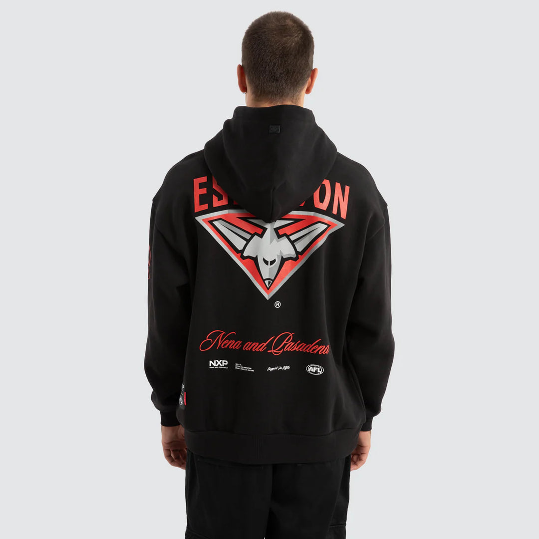 NXP x AFL Essendon Bombers Season Hoodie Jet Black, MENS HOODIES, NENA PASADENA, Elwood 101