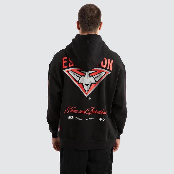 NXP x AFL Essendon Bombers Season Hoodie Jet Black, MENS HOODIES, NENA PASADENA, Elwood 101
