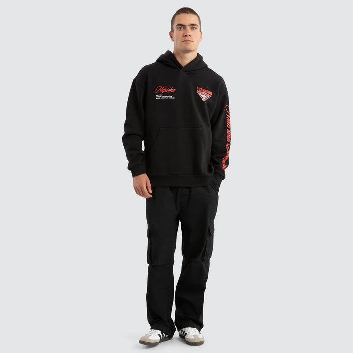 NXP x AFL Essendon Bombers Season Hoodie Jet Black, MENS HOODIES, NENA PASADENA, Elwood 101
