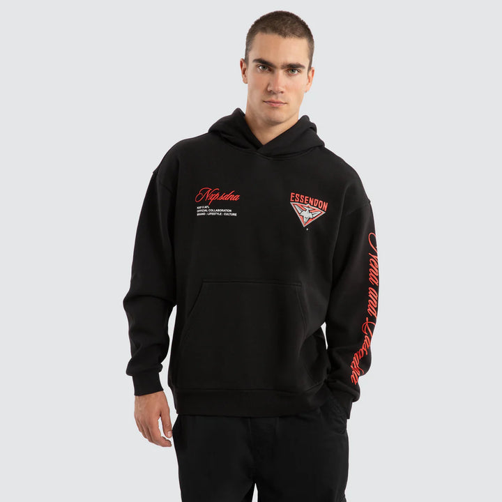 NXP x AFL Essendon Bombers Season Hoodie Jet Black, MENS HOODIES, NENA PASADENA, Elwood 101
