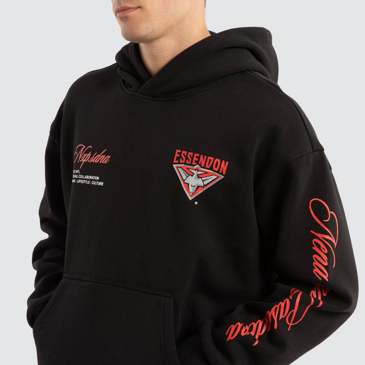 NXP x AFL Essendon Bombers Season Hoodie Jet Black, MENS HOODIES, NENA PASADENA, Elwood 101