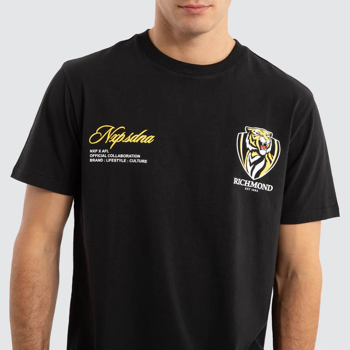 NXP x AFL Richmond Tigers Prime Tee - Jet Black, MENS TEE SHIRTS, NENA PASADENA, Elwood 101