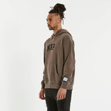 Nena & Pasadena Mens Affliction Relaxed Hooded Sweater - Pigment Shale Brown, MENS HOODIES, NENA PASADENA, Elwood 101