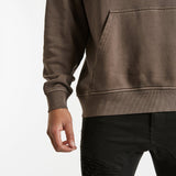 Nena & Pasadena Mens Affliction Relaxed Hooded Sweater - Pigment Shale Brown, MENS HOODIES, NENA PASADENA, Elwood 101