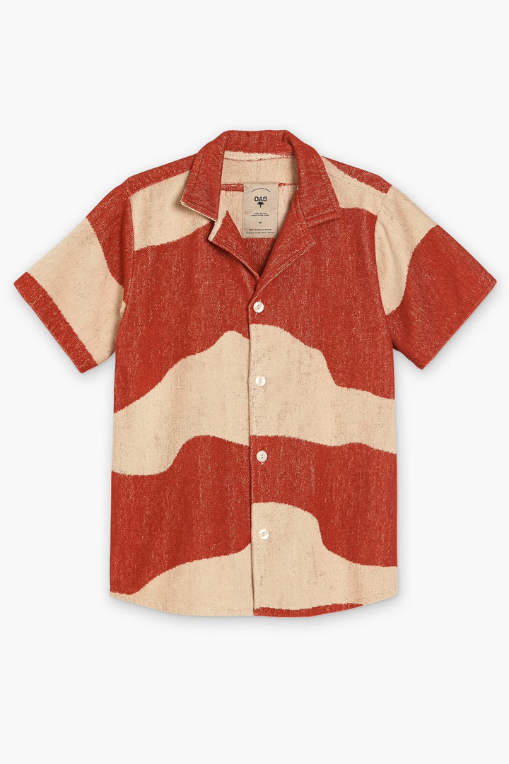 OAS Mens Amber Dune Cuba Terry Shirt in Brick Red