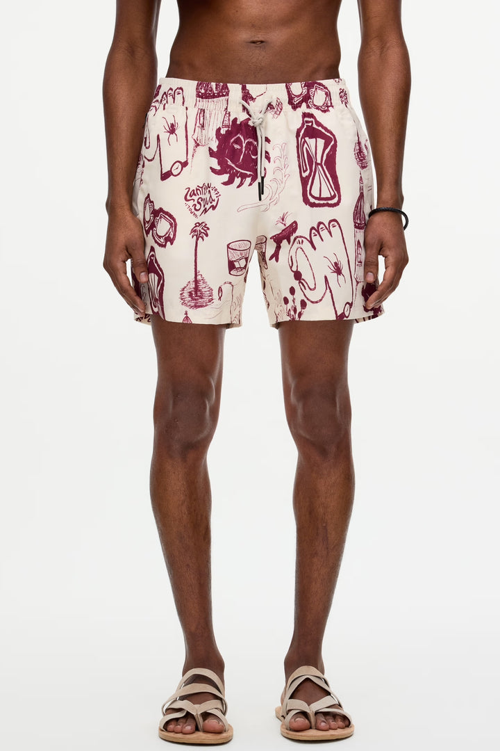 OAS Mens Cantina Swim Shorts in White