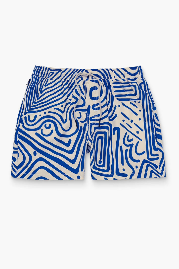 OAS Mens Eldovado Swim Shorts in Blue & White
