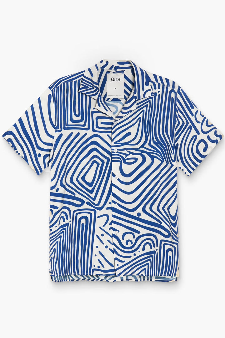 OAS Mens Eldovado Viscose Shirt in Blue & White