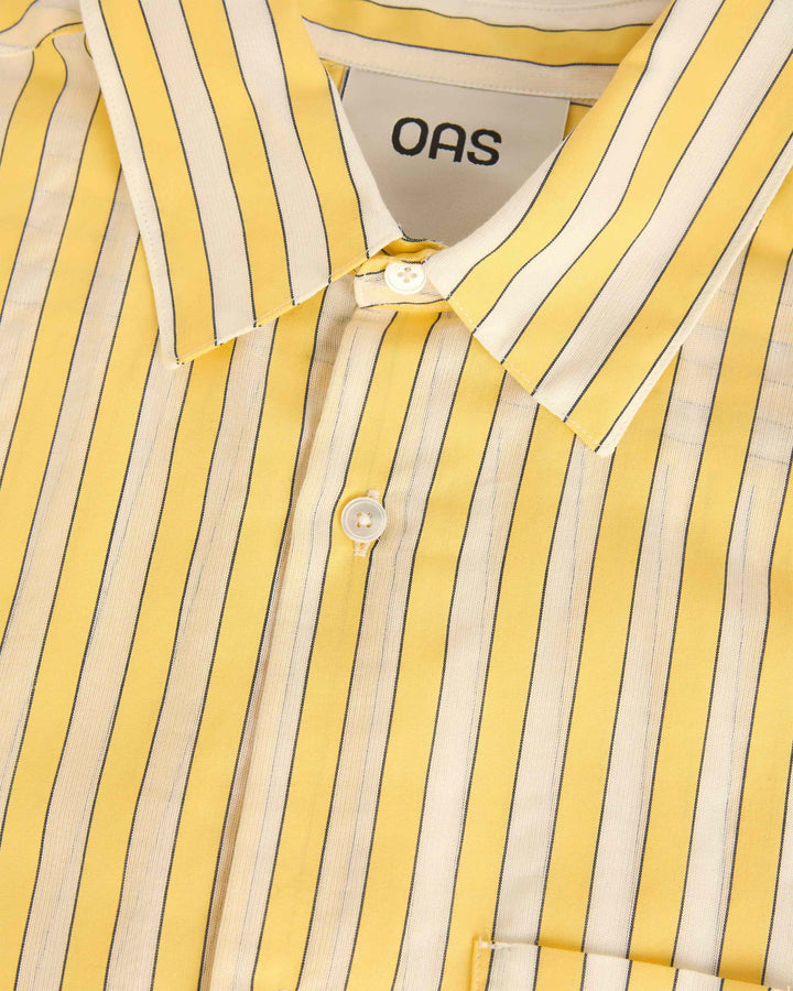 OAS Company Mens Deckchair Piano Shirt in Yellow Stripe