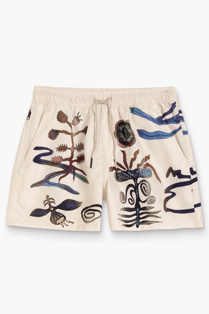 OAS Company Mens Elowen Swim Shorts in Ivory