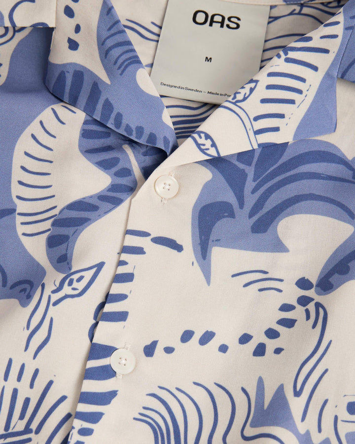 OAS Company Mens Mystea Rocco Shirt in Blue & White