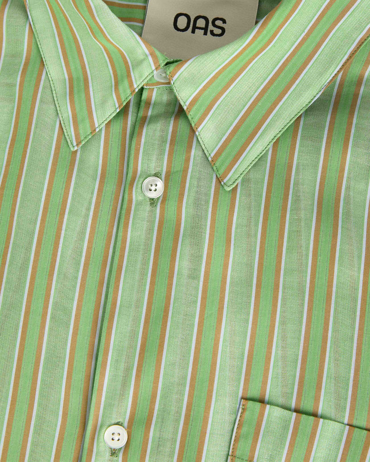 OAS Company Mens Sunshade Piano Shirt in Green Stripe