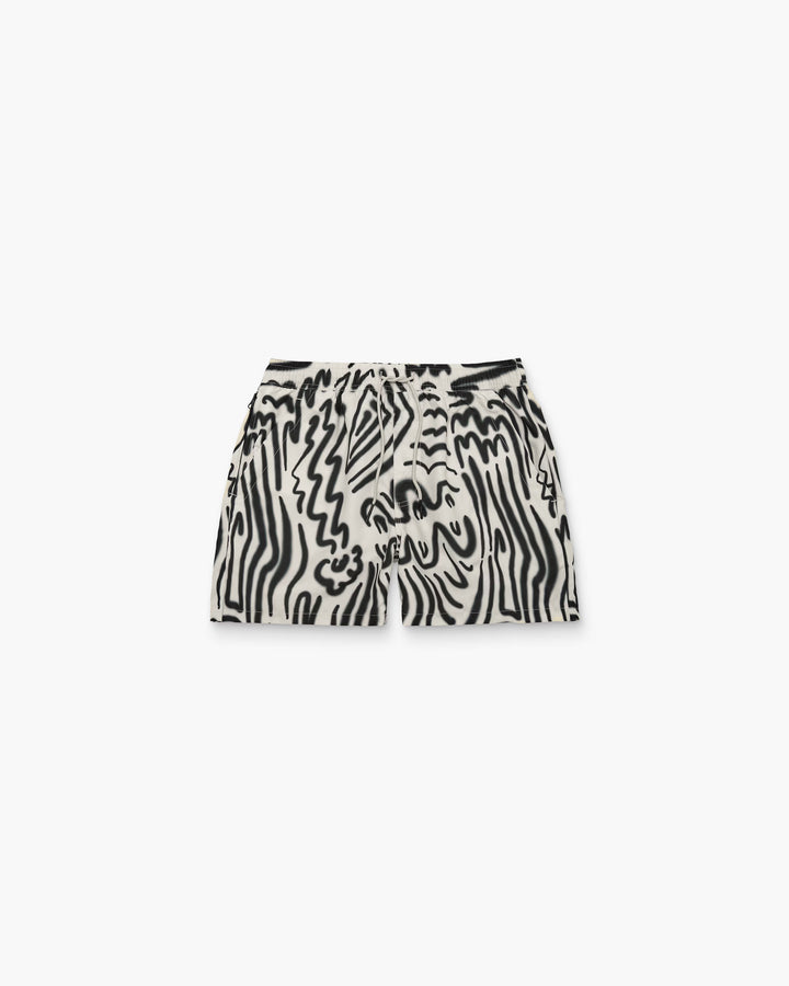 OAS Mens Aerosol Swim Shorts in White & Black