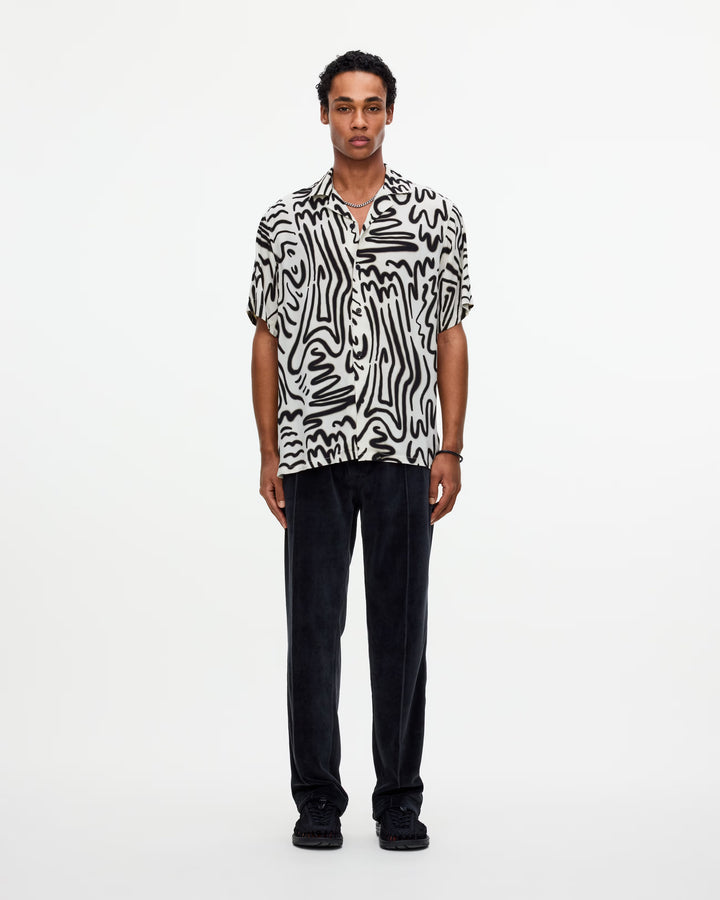 OAS Mens Aerosol Viscose Shirt in White & Black