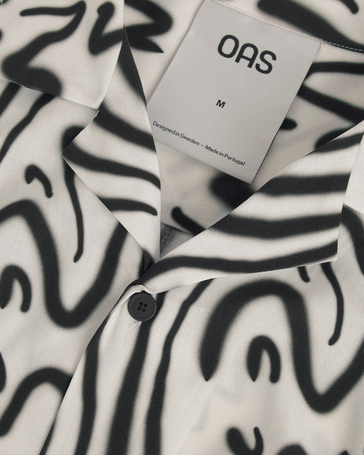 OAS Mens Aerosol Viscose Shirt in White & Black