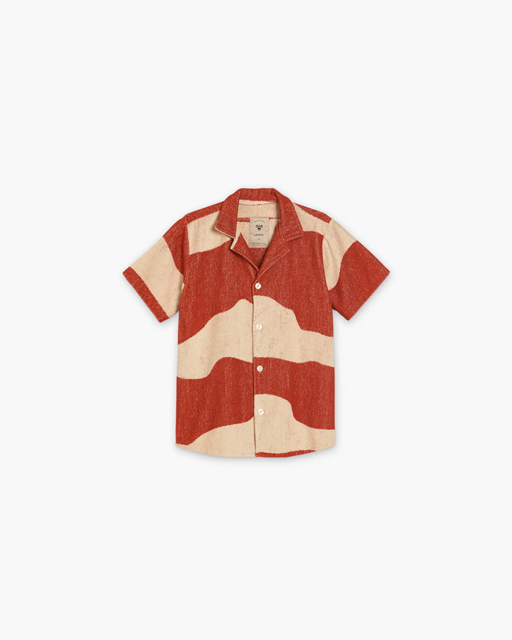 OAS Mens Amber Dune Cuba Terry Shirt in Brick Red