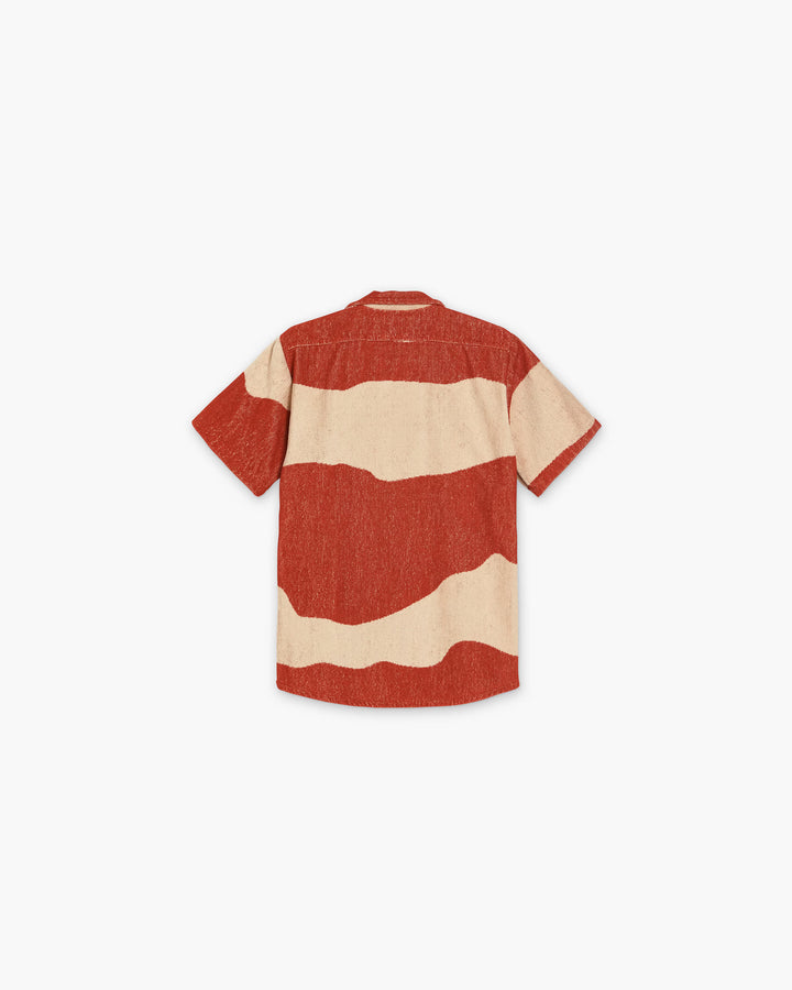 OAS Mens Amber Dune Cuba Terry Shirt in Brick Red