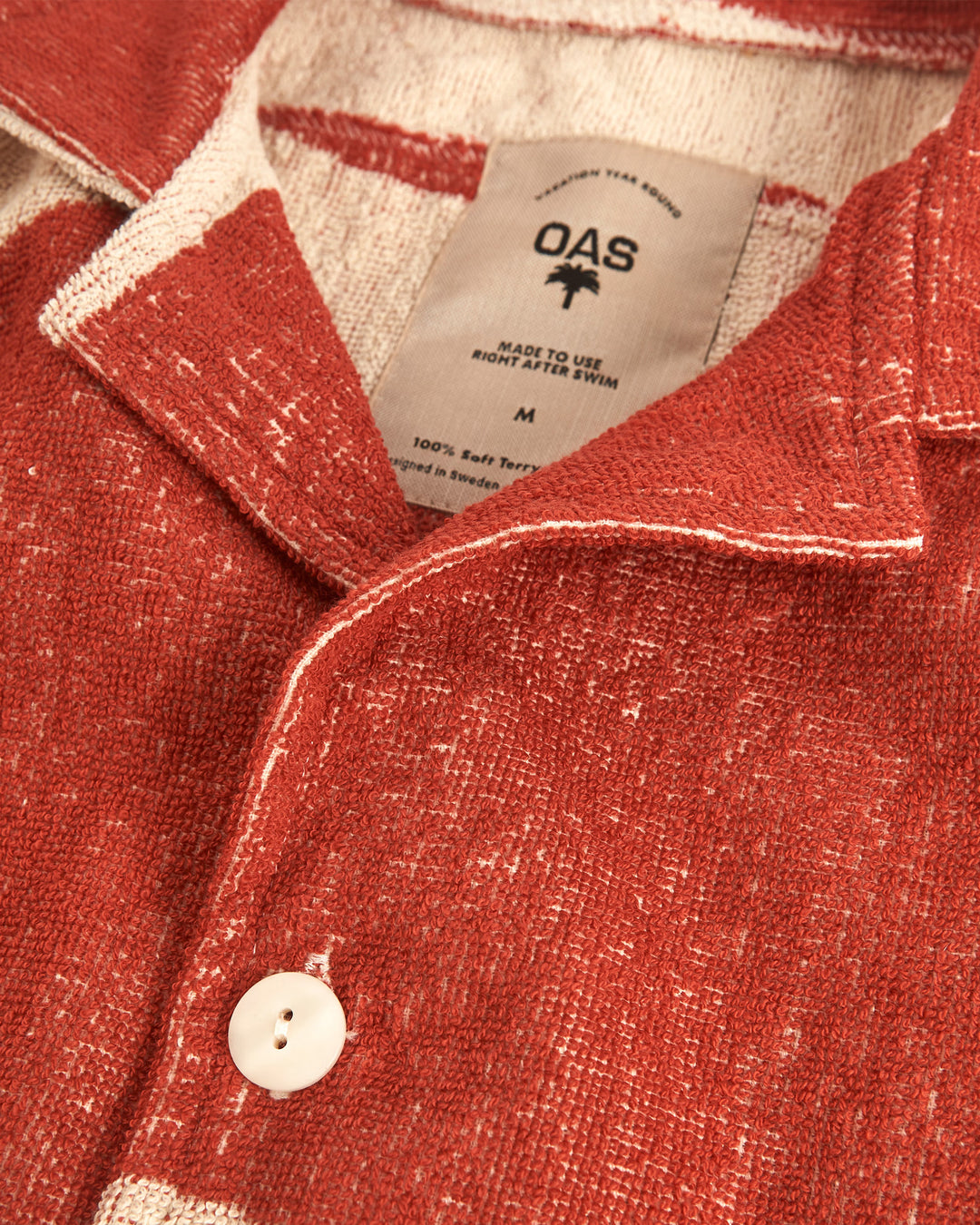 OAS Mens Amber Dune Cuba Terry Shirt in Brick Red