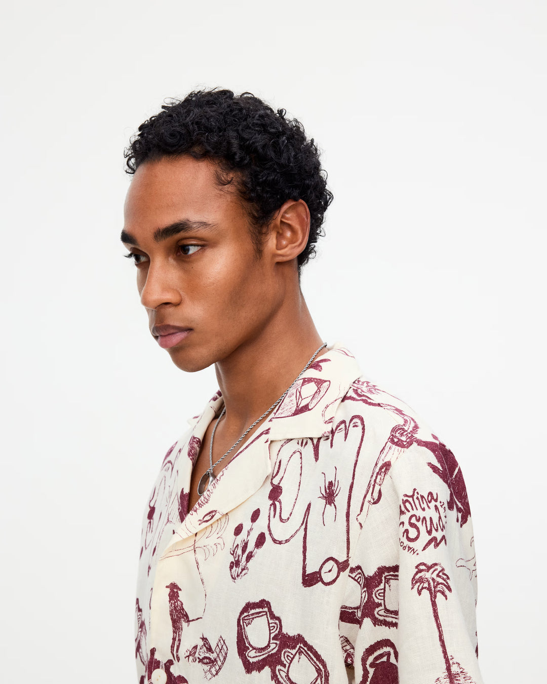 OAS Mens Cantina Cuba Linen Shirt in Off White