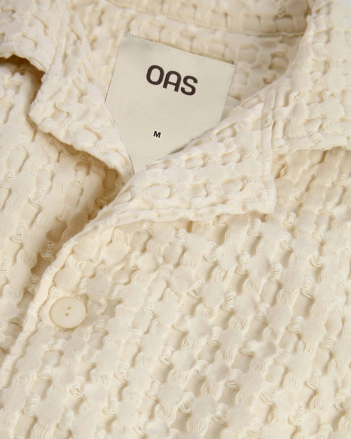 OAS Mens Ecru Cuba Waffle Shirt