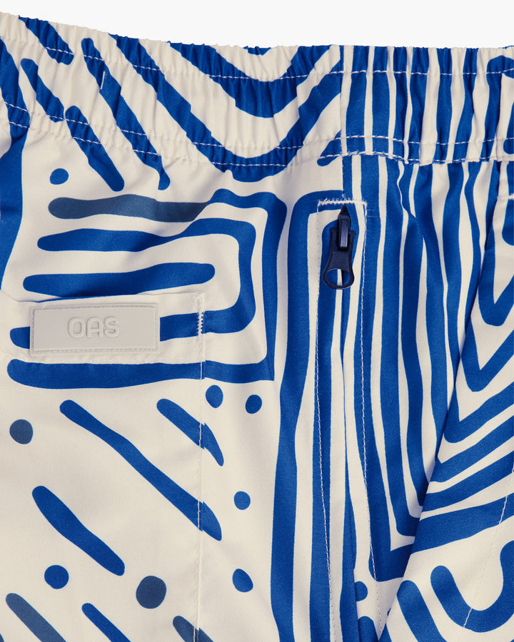 OAS Mens Eldovado Swim Shorts in Blue & White