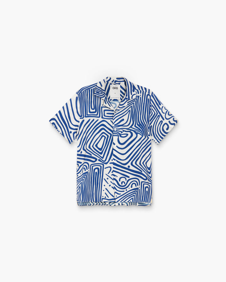 OAS Mens Eldovado Viscose Shirt in Blue & White