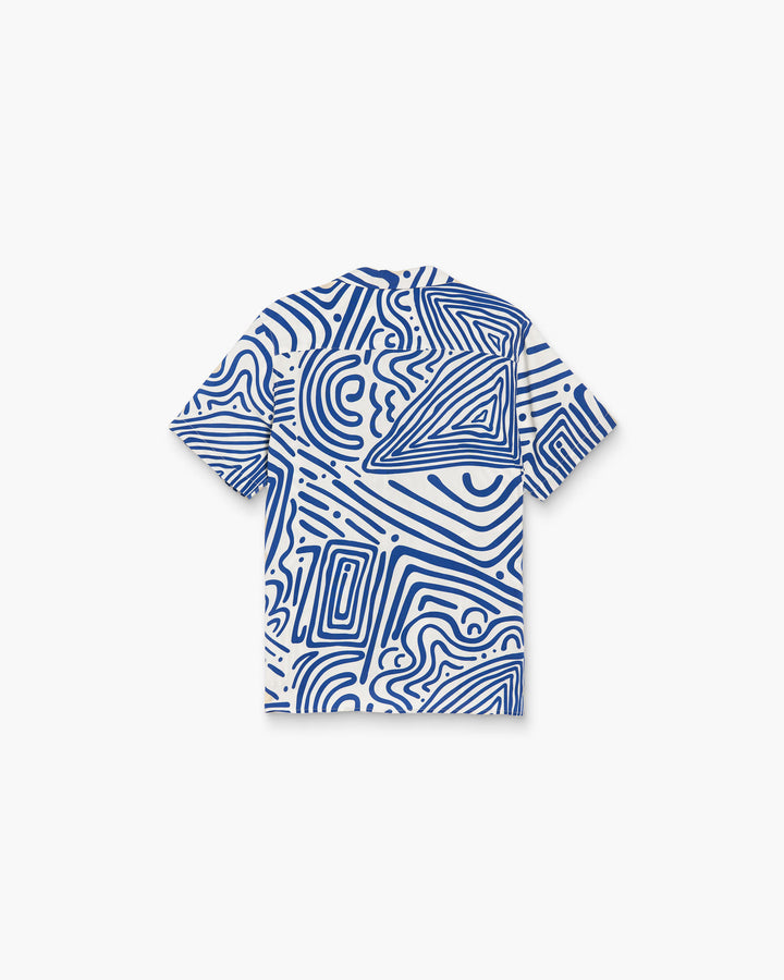 OAS Mens Eldovado Viscose Shirt in Blue & White