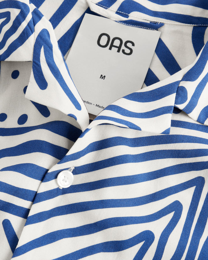 OAS Mens Eldovado Viscose Shirt in Blue & White