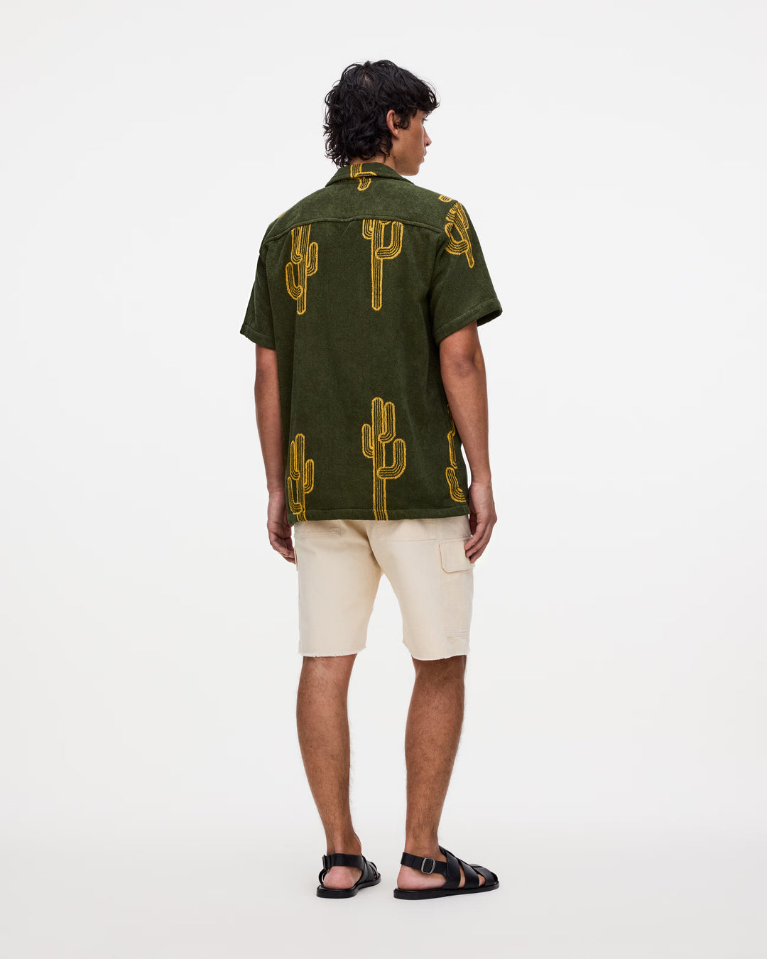 OAS Mens Mezcal Cuba Terry Shirt in Khaki