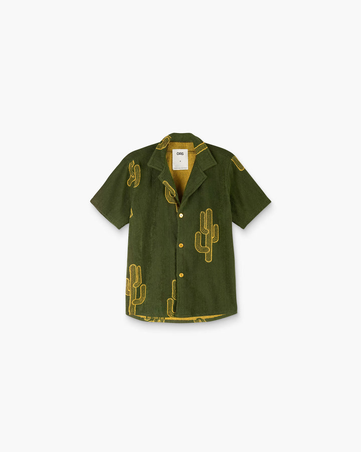 OAS Mens Mezcal Cuba Terry Shirt in Khaki
