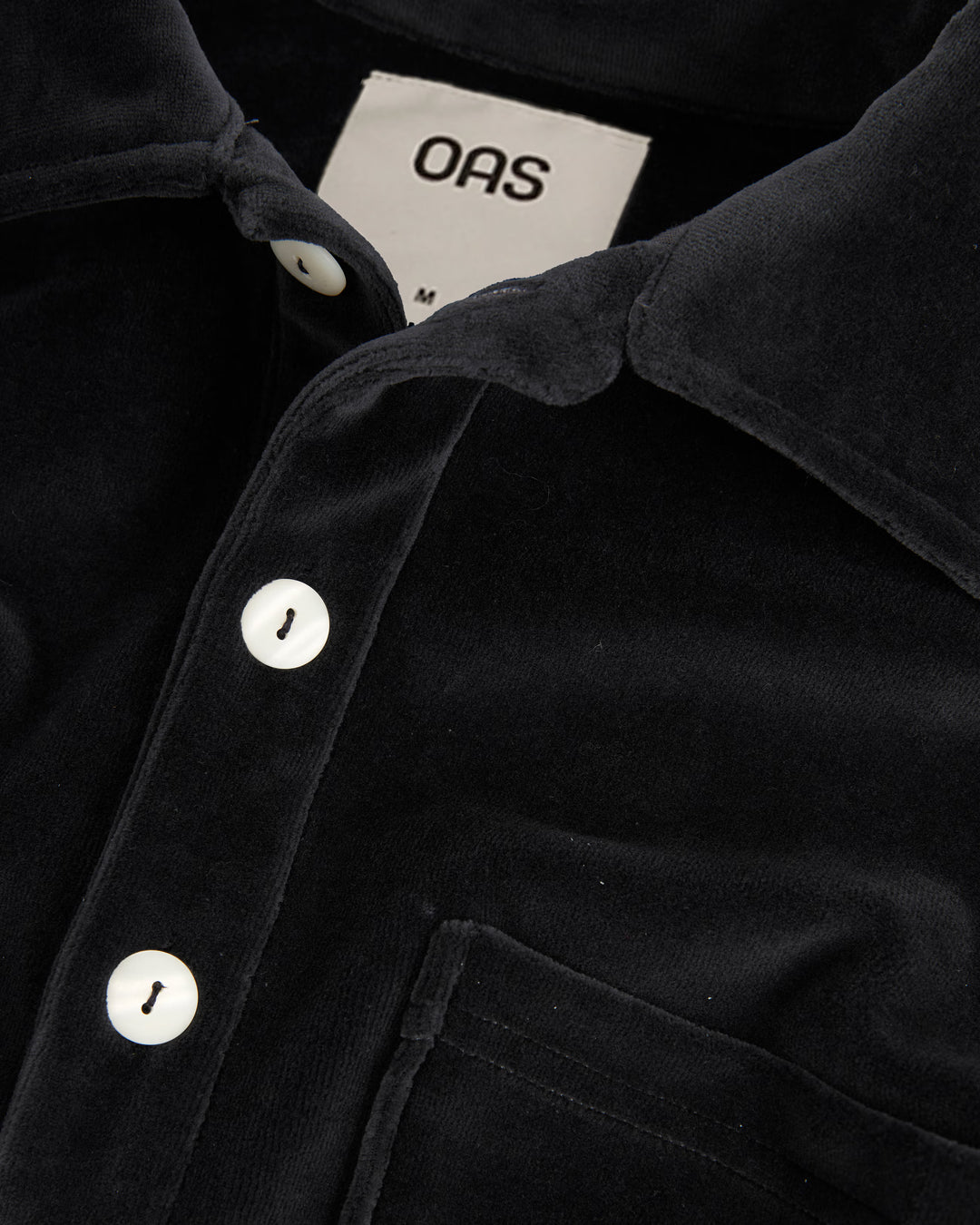 OAS Mens Nearly Black Girona Velour Shirt