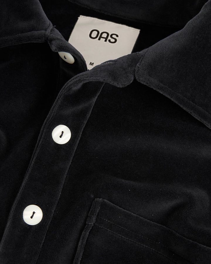 OAS Mens Nearly Black Girona Velour Shirt