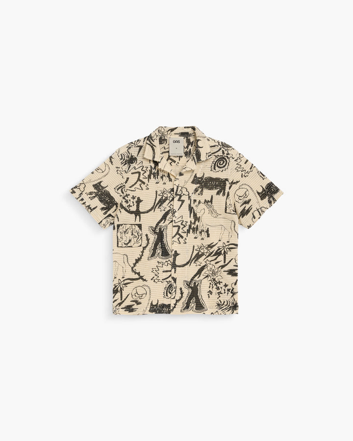 OAS Company Mens Gensou Cuba Shirt in Beige