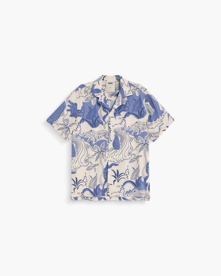 OAS Company Mens Mystea Rocco Shirt in Blue & White