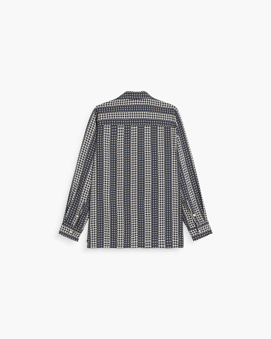 OAS Company Mens Regalia Brillo Viscose Long Sleeve Shirt in Navy & White
