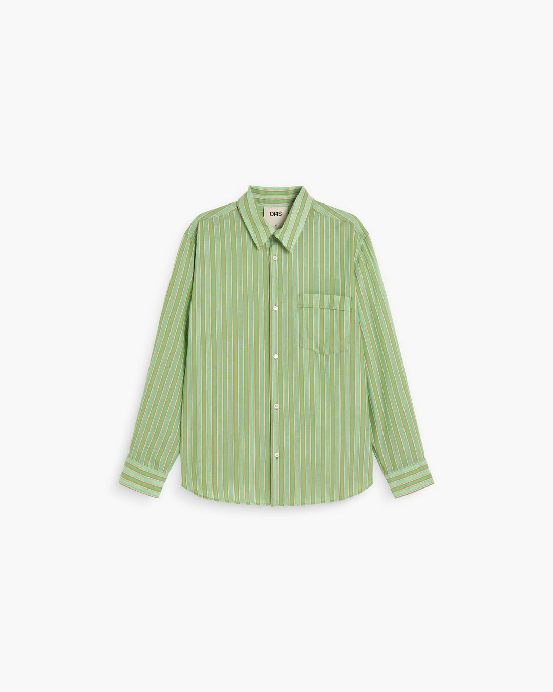 OAS Company Mens Sunshade Piano Shirt in Green Stripe