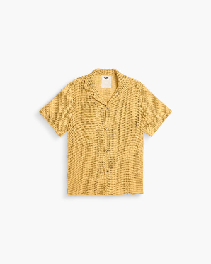 OAS Company Mens Terra Cuba Shirt in Mustard Yellow
