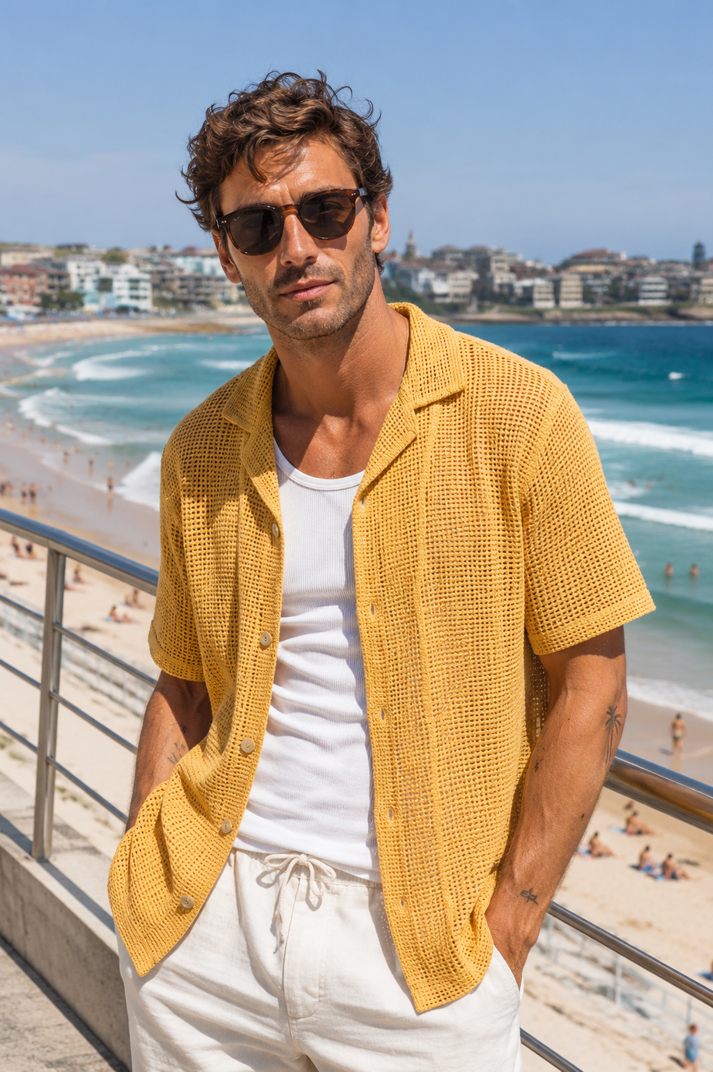 OAS Company Mens Terra Cuba Shirt in Mustard Yellow, MENS SHIRTS, OAS Company, Elwood 101