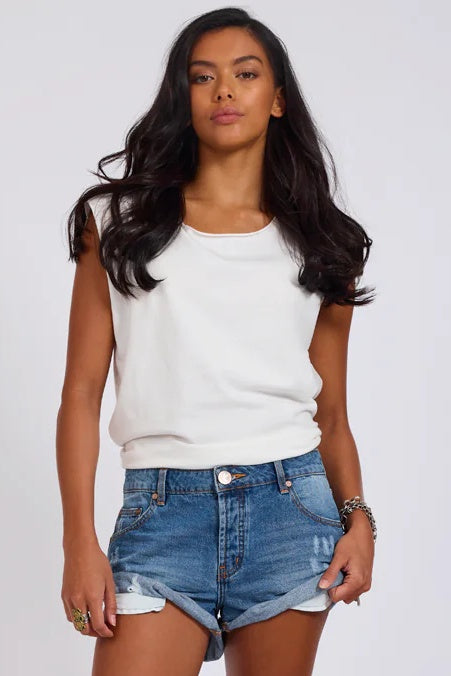 ONE TEASPOON Womens Bandits Low Waist Denim Shorts in Pacifica Blue