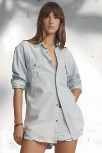 ONE TEASPOON Womens Classic Everyday Chambray Denim Shirt - Classic, WOMENS TOPS & SHIRTS, OneTeaspoon, Elwood 101